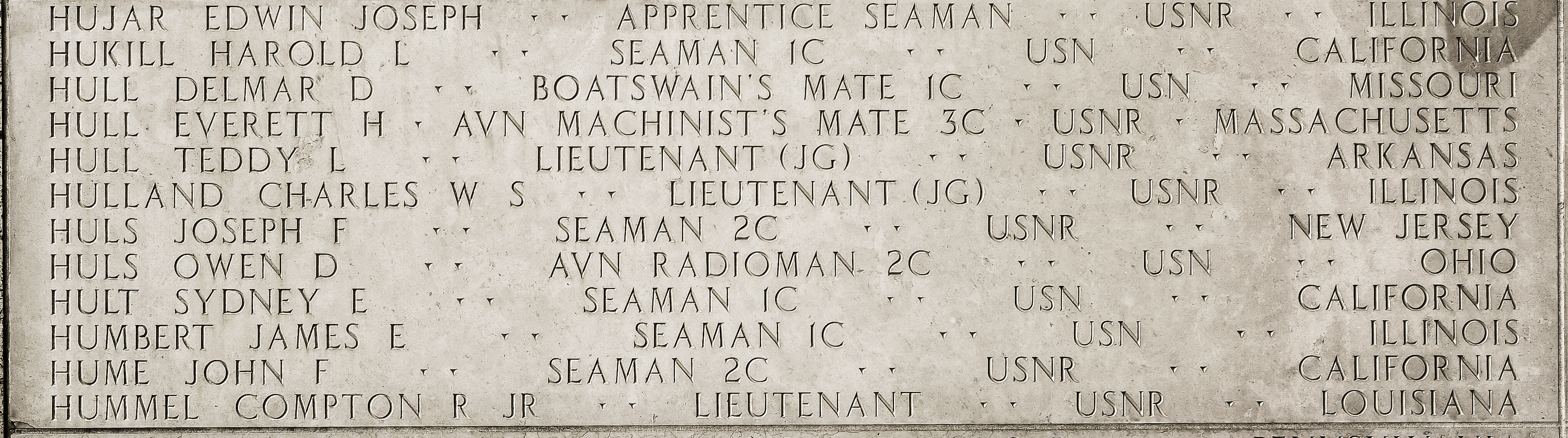 Edwin Joseph Hujar, Apprentice Seaman